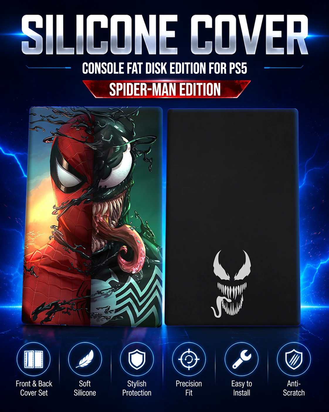 Spider-Man Venom Silicone Cover for PS5 Fat Disc Edition
